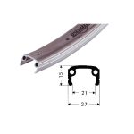 OBRUČ MTB 26" silver matt,36 holes,559-21,VH 8.5mm