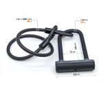 LOKOT AUTHOR U-LOCK & CABLE LOCK CLIFF ART 150X75MM / 12X1000MM BLACK - Slika 3